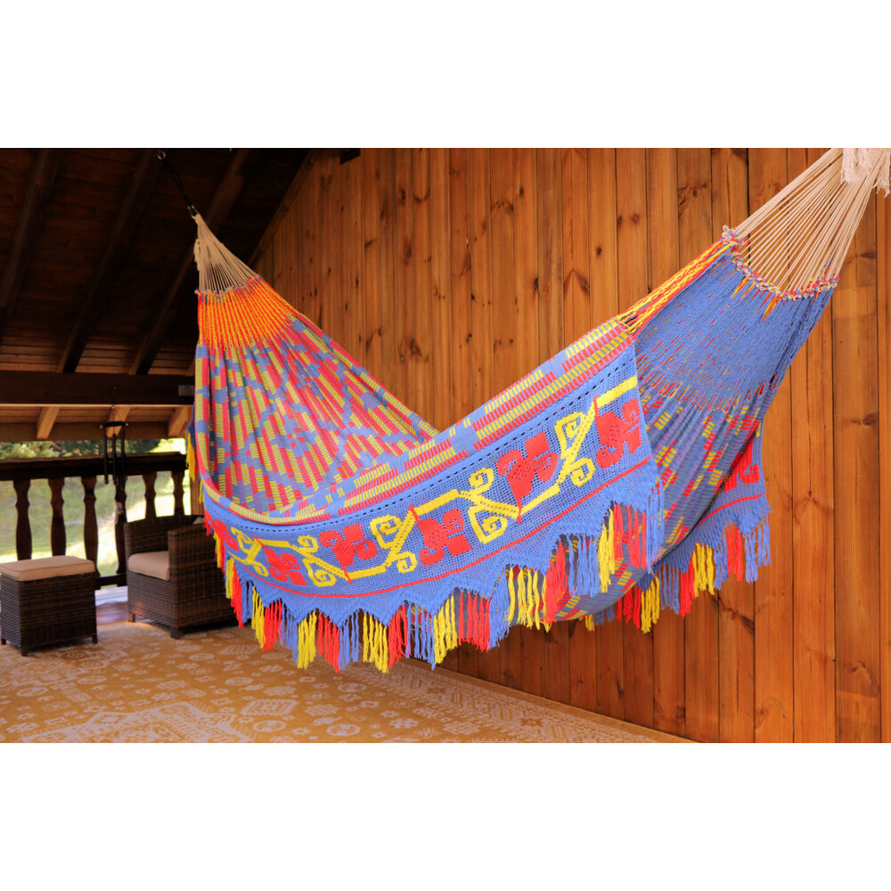 Hamac Wayuu Chinchorro bleu 41