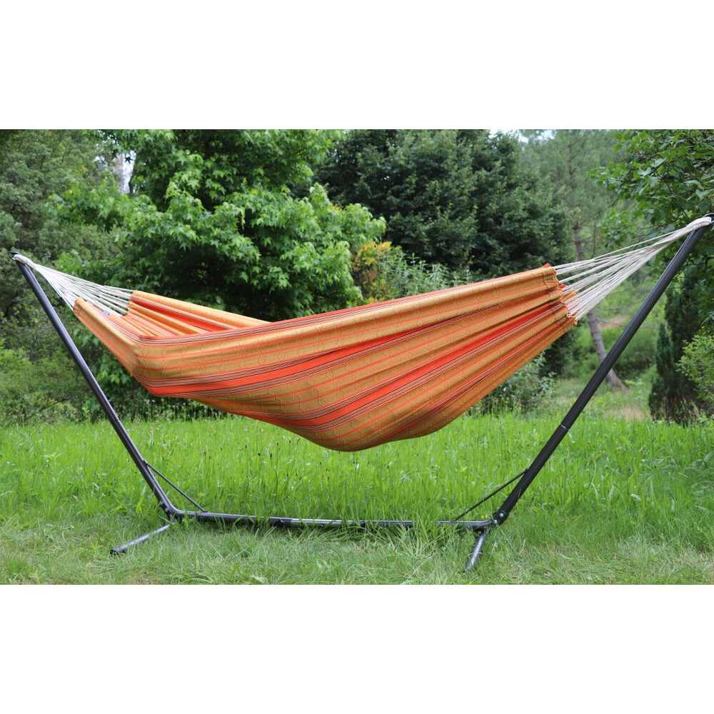 Set hamac double Cali Orange sur support de hamac Sumo Grande