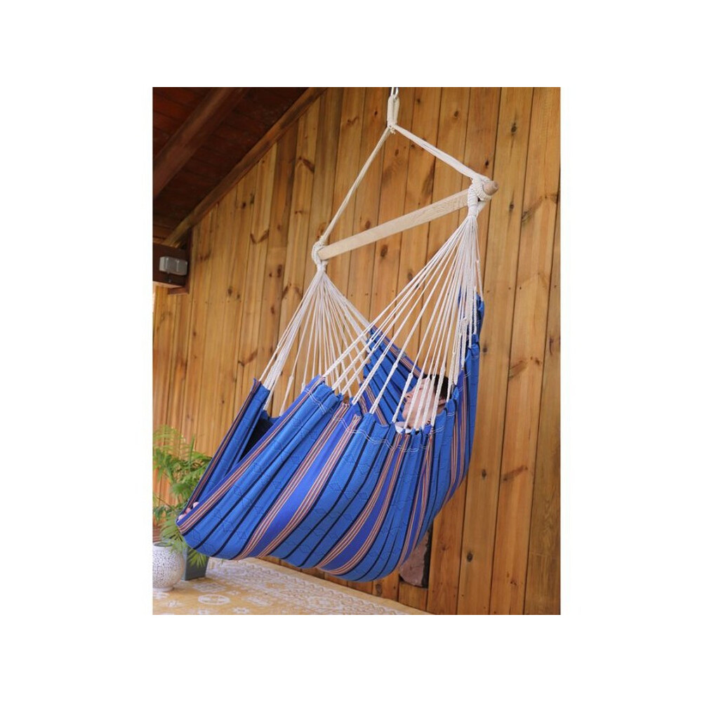 Hamac chaise bleu et rose fabriqué en Colombie