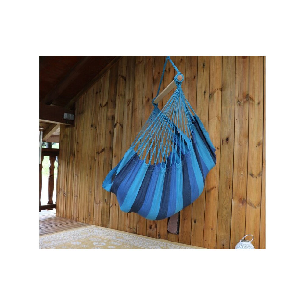 Hamac chaise bleu et bleu fabriqué en Colombie