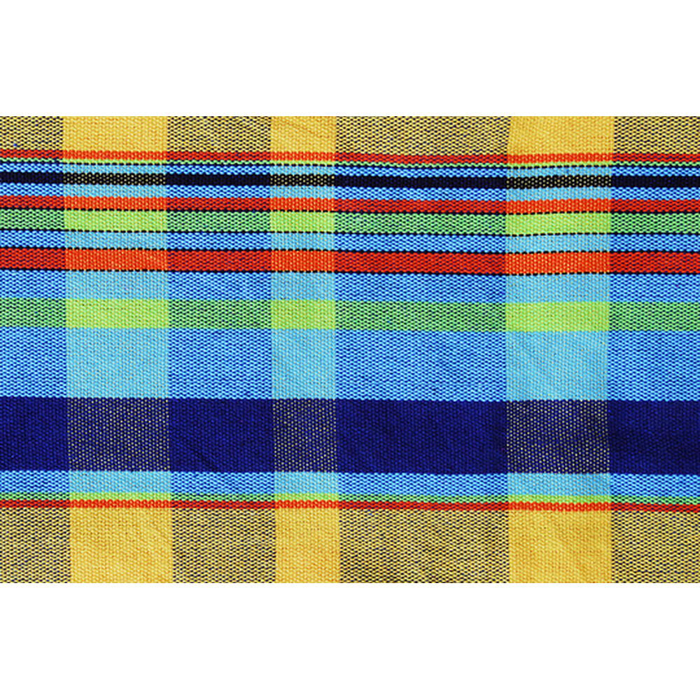 Hamac double en coton recyclé Madras jaune - Confort écologique pour deux