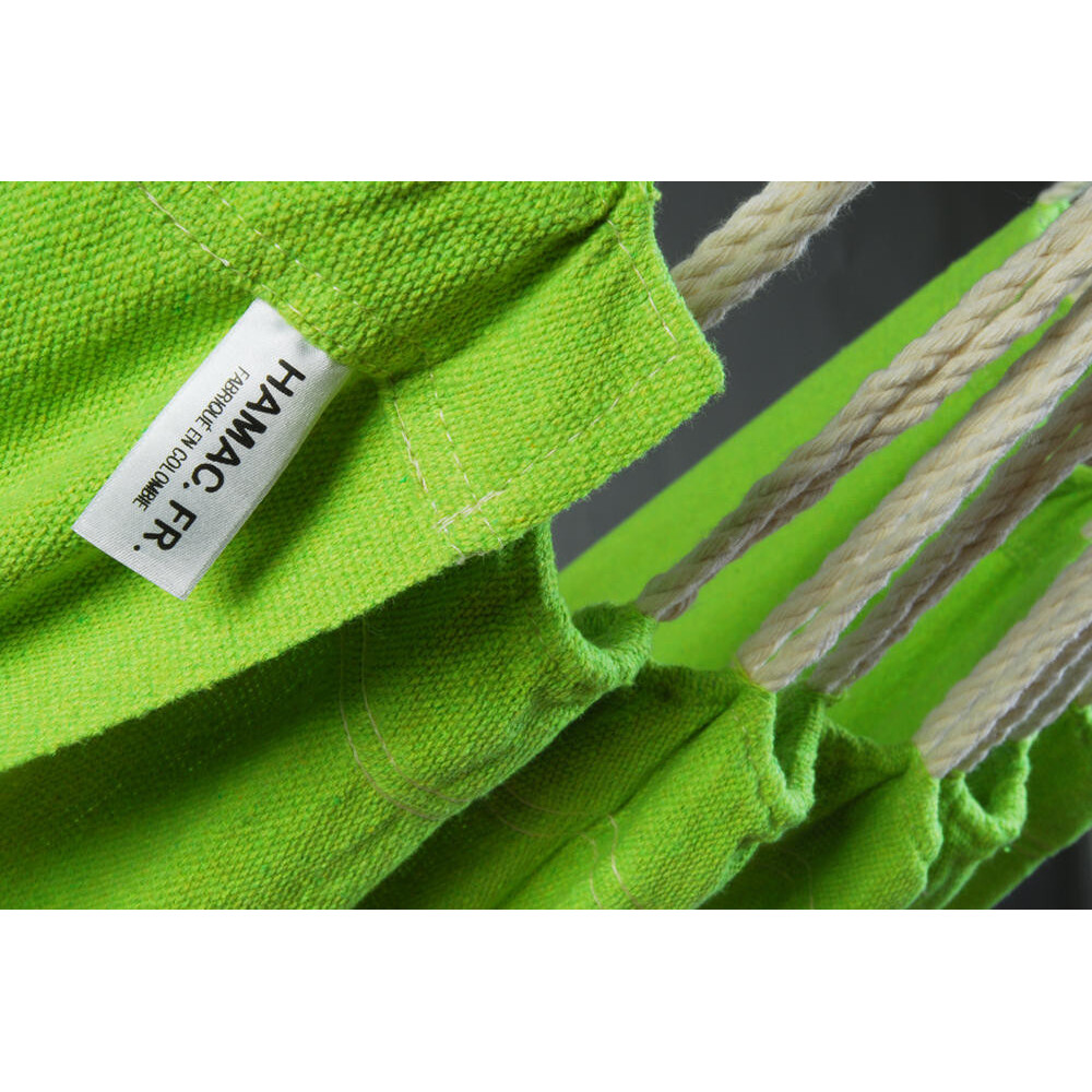 Hamac simple colombien en coton recyclé pistache