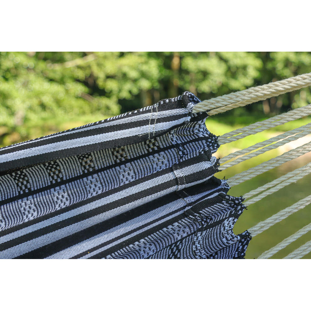 Hamac une place écologique en coton recyclé noir Carthagène