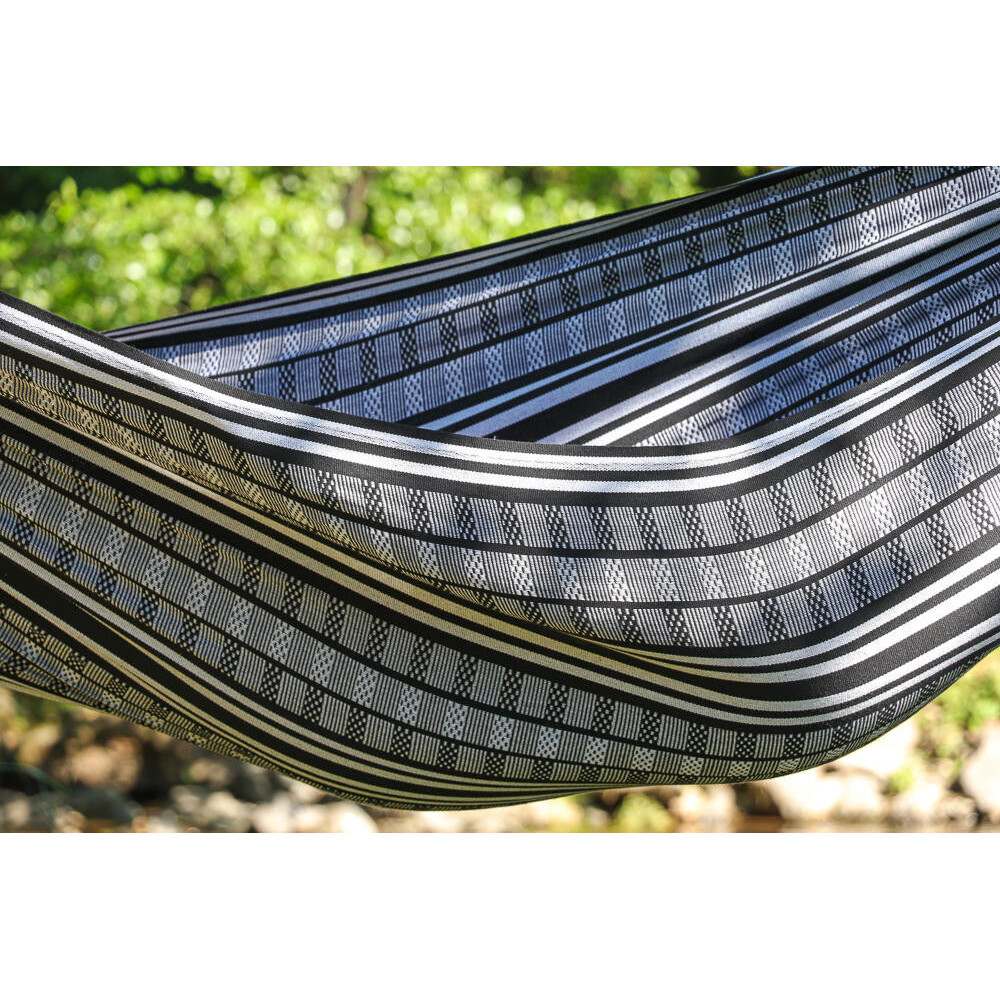 Hamac une place écologique en coton recyclé noir Carthagène