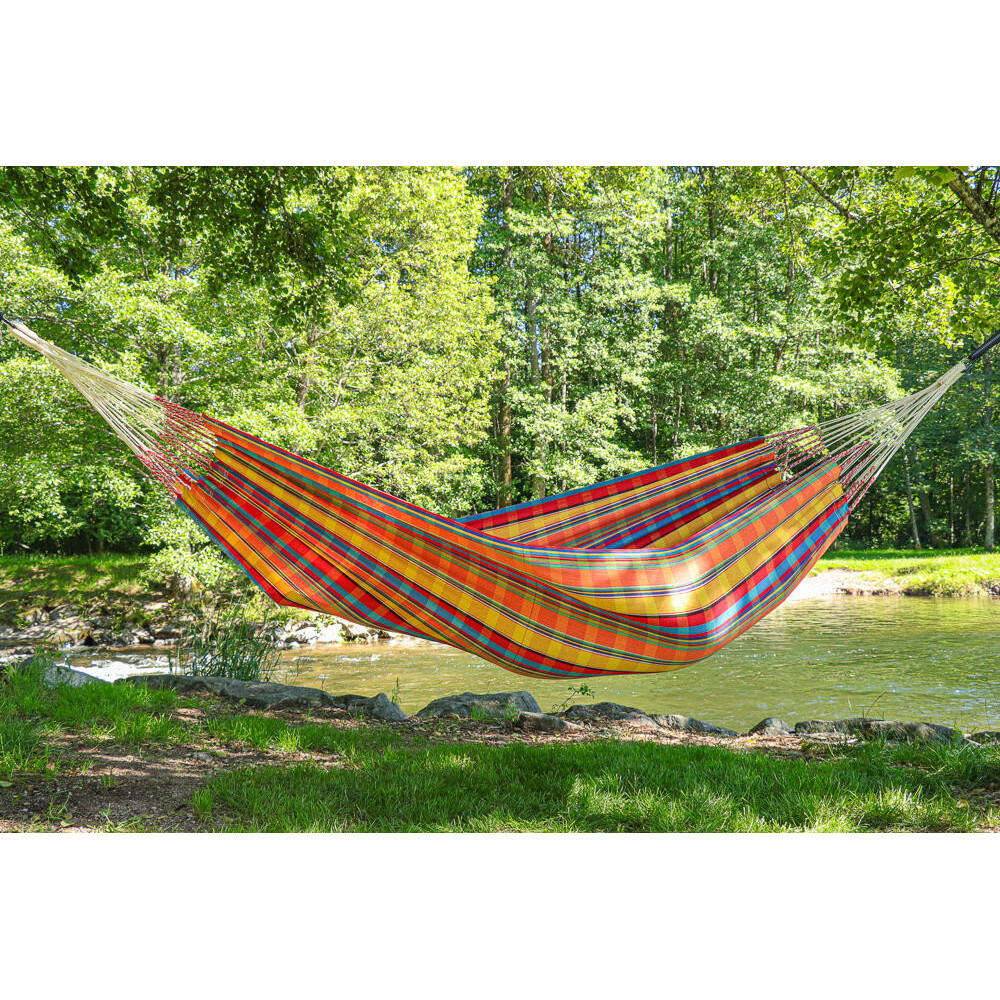 Hamac simple colombien en coton recyclé jaune - modèle Zinnia