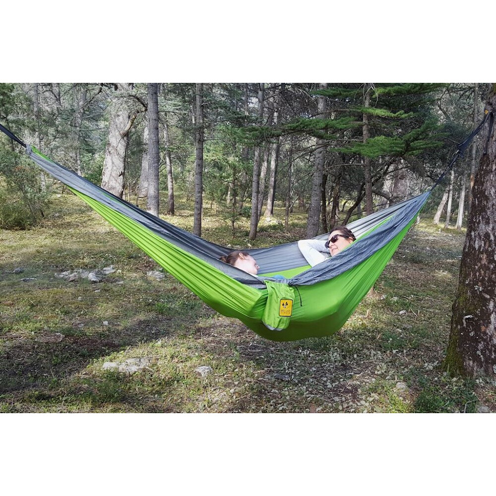 Hamac de voyage Simple vert et gris