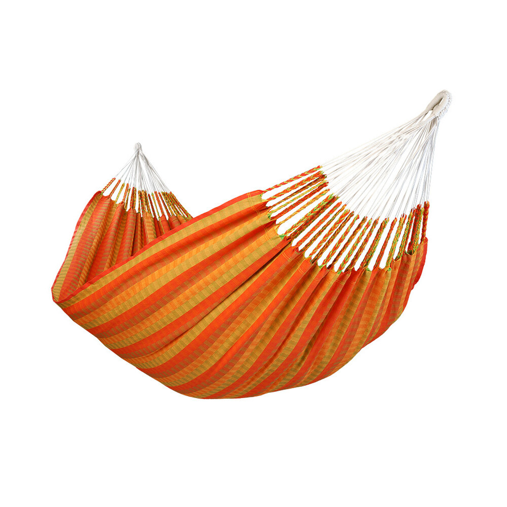 Hamac double de luxe en coton recyclé - 160 cm de large - Modèle Colombia orange