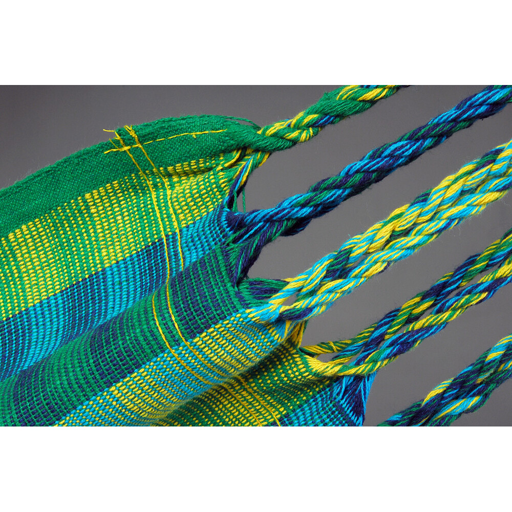 Hamac double de luxe en coton recyclé Colombia Esmeralda - Confort écologique