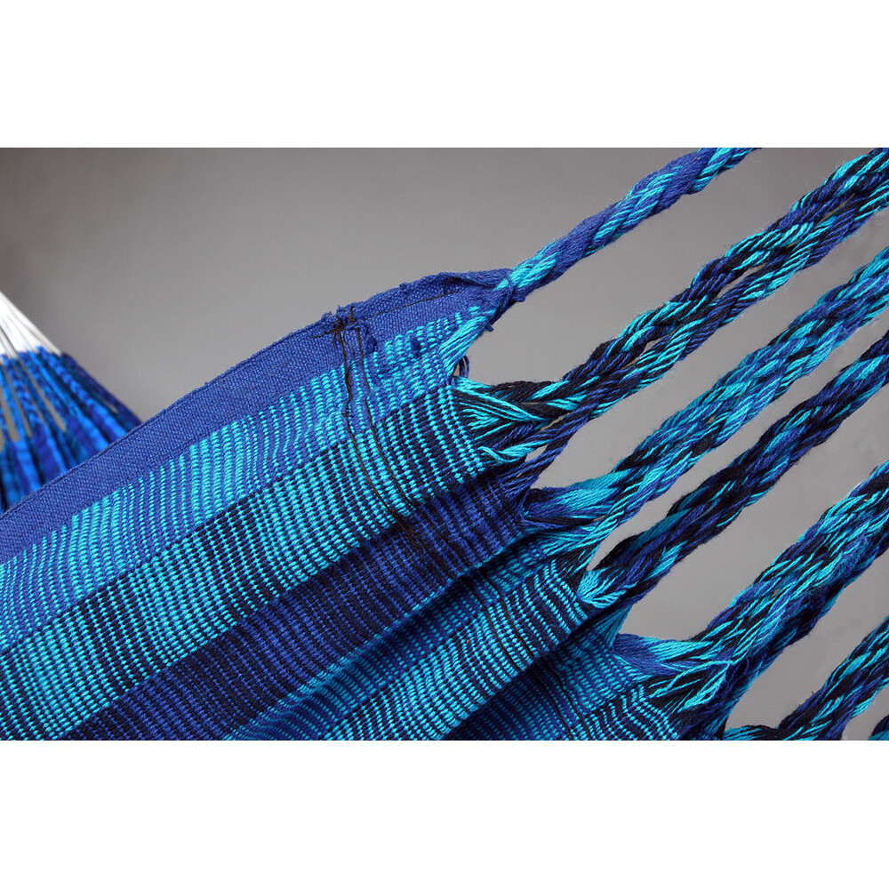 Hamac double coton recyclé Colombia Blue - Confort écologique à deux