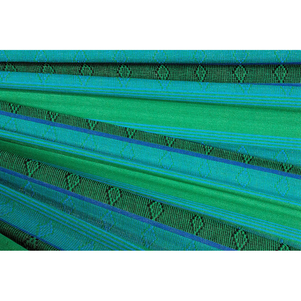 Hamac double écologique en coton recyclé Colombie Verde Aqua