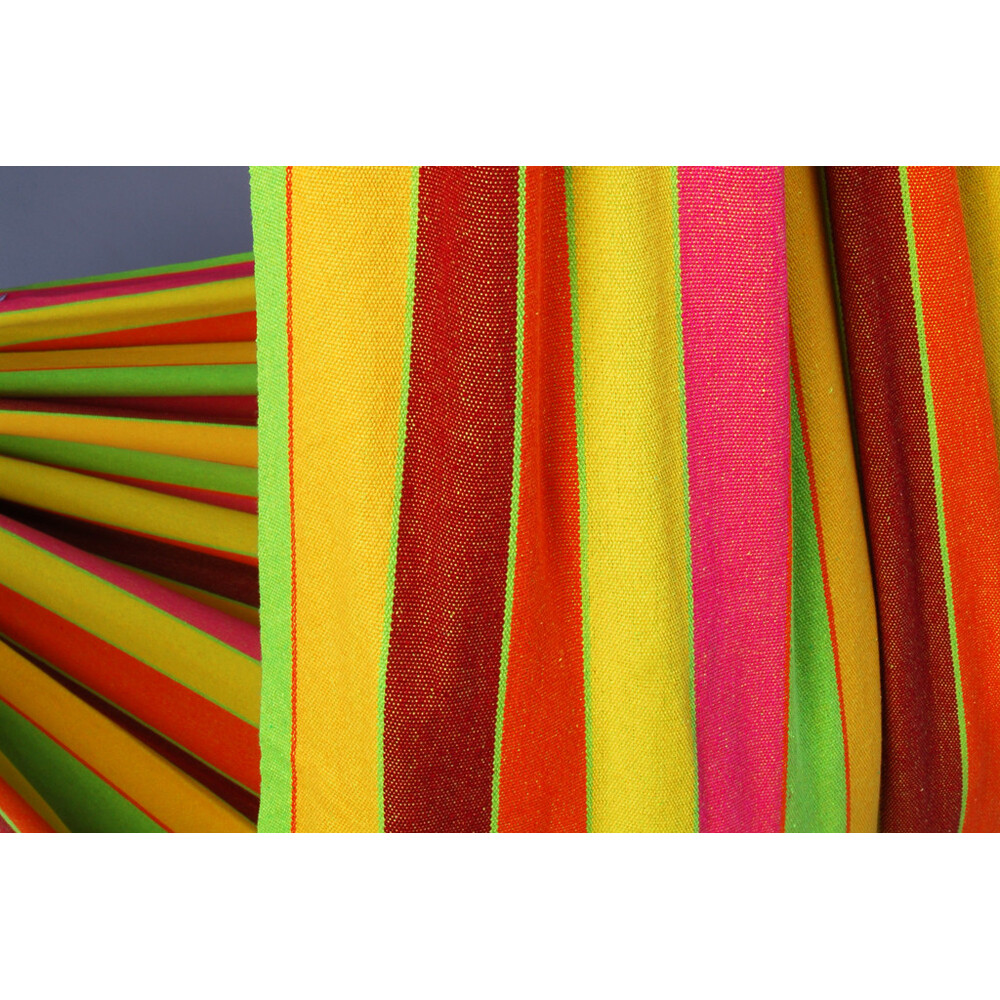 Hamac simple colombien en coton recyclé jaune - modèle Pastela