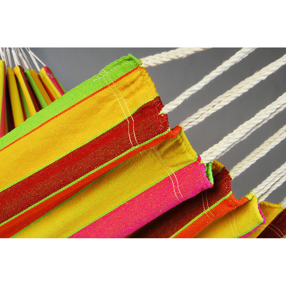 Hamac simple colombien en coton recyclé jaune - modèle Pastela