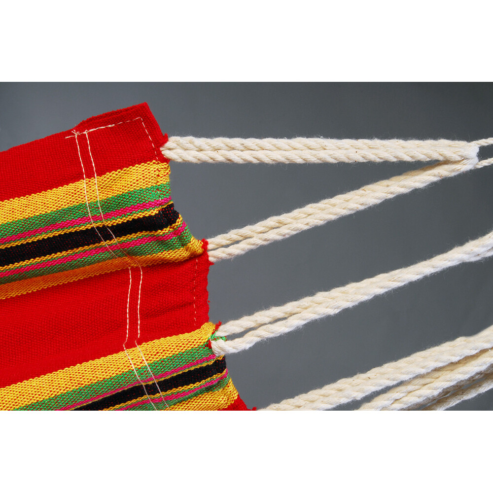 Hamac une place en coton recyclé ultra-doux San Andres Rouge