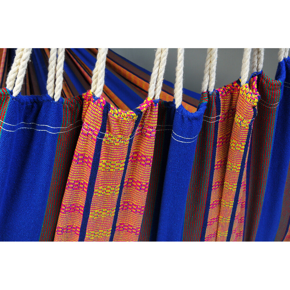 Hamac une place haut de gamme en coton recyclé Carthagène Azul