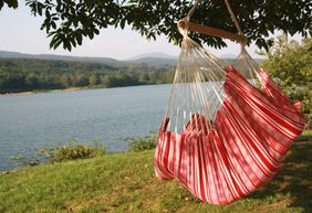 Hamac chaise Colombiana Roja en coton recyclé 